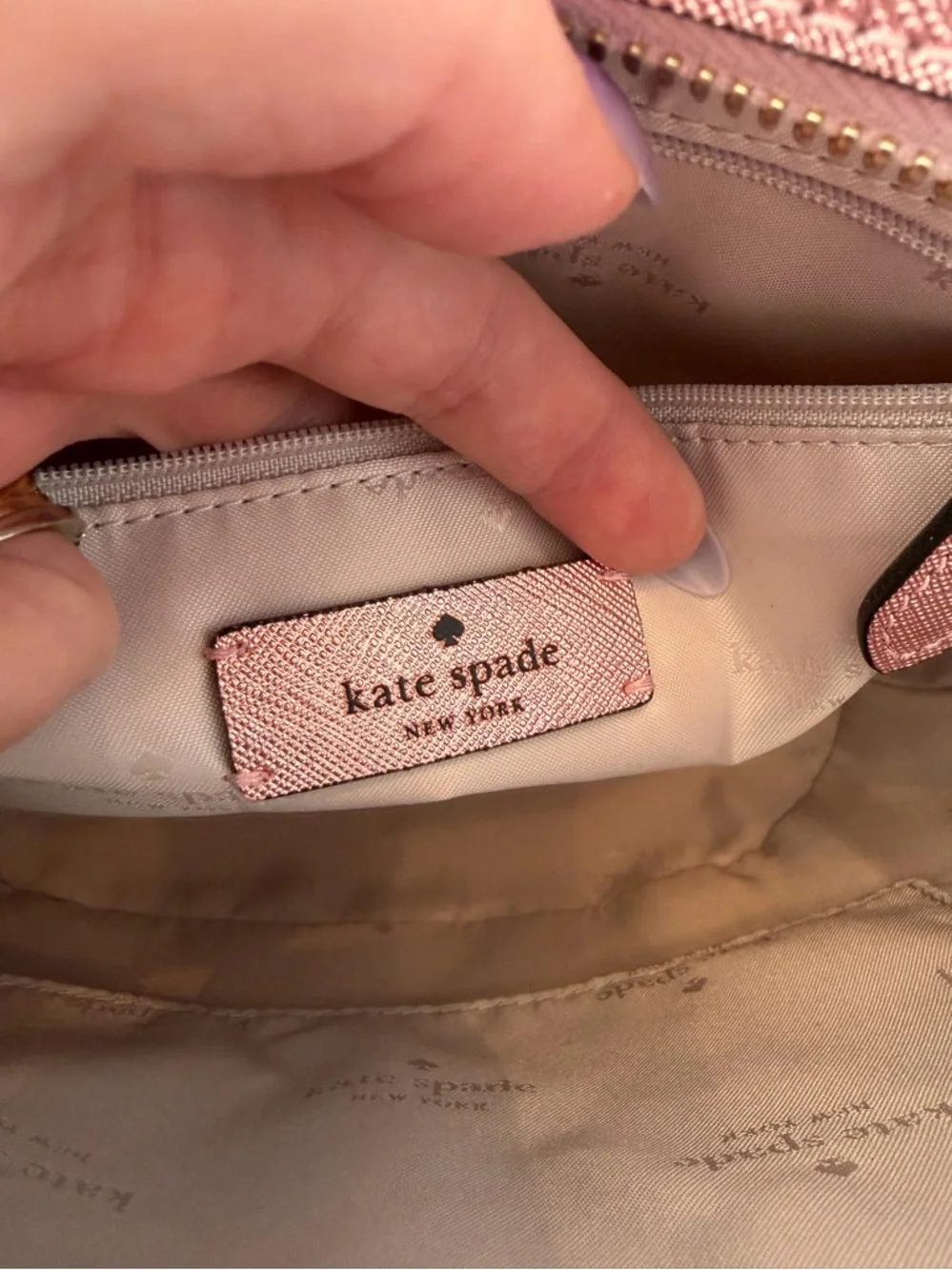 Kate Spade New York Glimmer Small Zip‎ Satchel in Mitten Pink